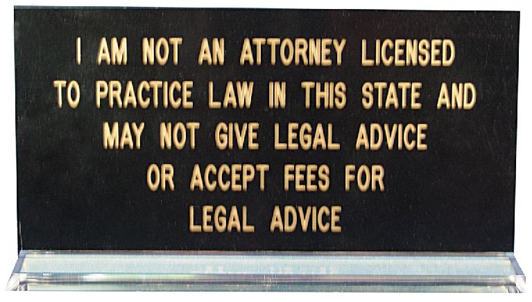 I Am Not a Lawyer New Mexico Notary Desk Sign