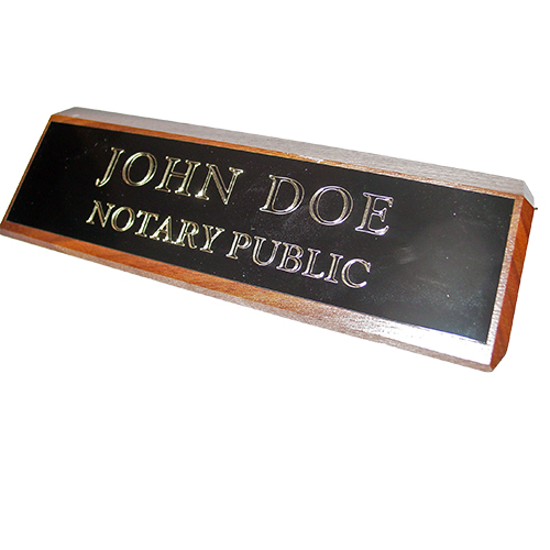 New Mexico Notary Walnut Desk Sign